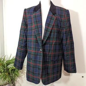 Sag Harbor Vintage Plaid Wool Blazer Size 14